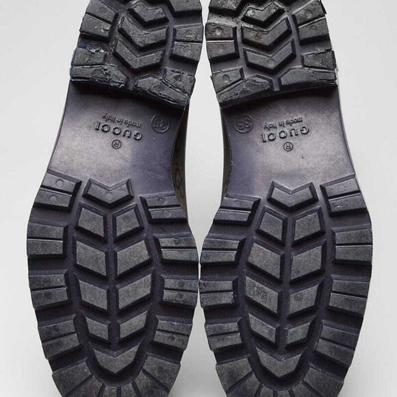 Gucci Grey GG Rubber Edimburg Rain Boots Size 4.5/35 - Picture 2 of 4